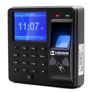 Záznamník času a docházky, ověření pomocí karty RFID nebo klíčenky, otisku prstu nebo PIN, offline, HDWR CTR10