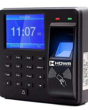 Záznamník času a dochádzky, overovanie pomocou karty RFID alebo kľúčenky, odtlačku prsta alebo PIN, offline, HDWR CTR10