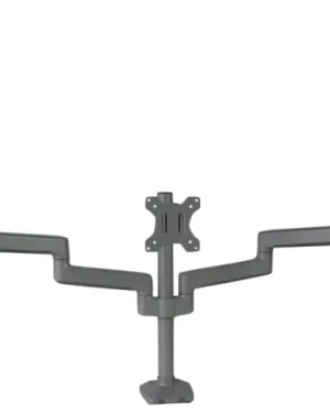 Strieborný držiak pre 3 monitory, robustný, na stôl s 2 portami USB SolidHand-BS03GU
