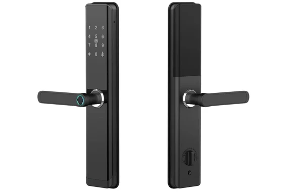 RFID electronic door handle for access control fingerprint card, smart door lock SecureEntry-HL300