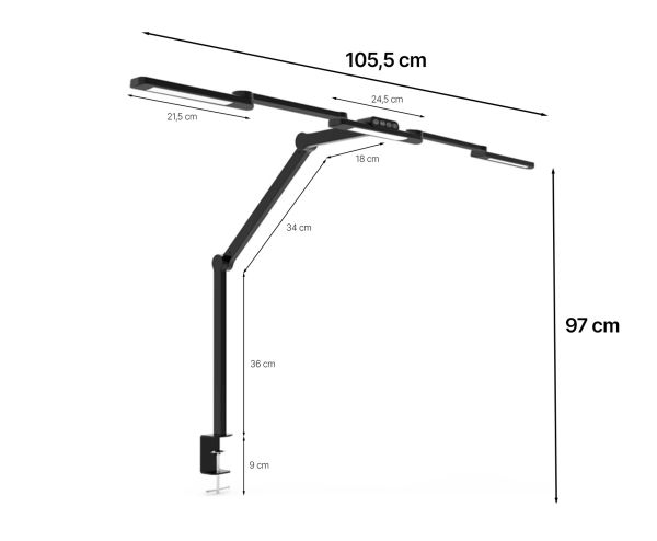 Lampada da tavolo a LED con controllo della luminosità e del colore, HDWR LumixDesk-02