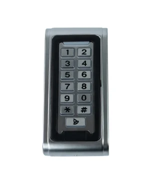 Lector RFID para tarjeta de proximidad y contraseña, teclado de control de acceso, 125 kHz, DC12V, resistente al agua, plateado SecureEntry-AC500
