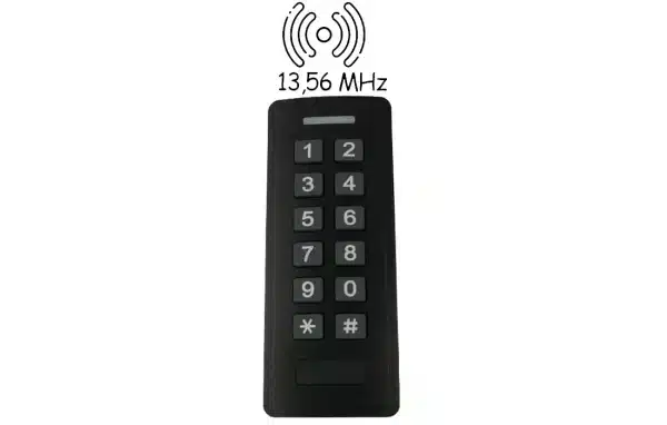 Password and card access control keypad, RFID reader, 13.56 MHz, DC 12 – 18V, IP66, water resistant SecureEntry-AC700HF