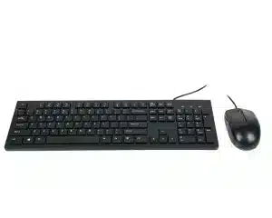 Laidinio kompiuterio komplektas, klaviatūra ir pelė ant laido, KeyClick-PC110