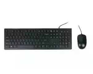 Laidinio kompiuterio komplektas, klaviatūra ir pelė ant laido, KeyClick-PC110