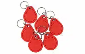 10 koduotų, raudonos spalvos bevielių RFID raktų pakabučių rinkinys, HDWR HD-RKF07R