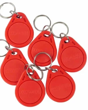 Juego de 10 llaveros RFID de proximidad, codificados, rojos, HDWR HD-RKF07R