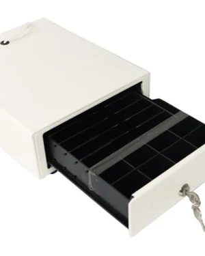 Cajón portamonedas para monedas y billetes blanco, compacto, RJ12, 6/12V SecureTill-250FW