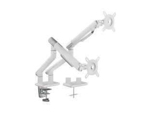 Dubbelt monitorfäste, 17″-32″, VESA-standard vit-silver SolidHand-BS02