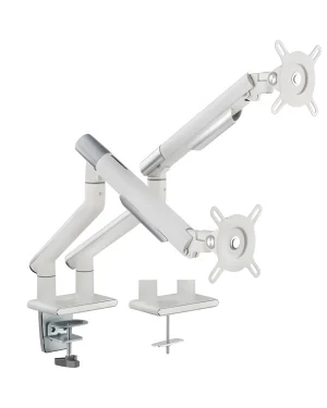 Dvojitý držiak na monitor, 17″-32″, štandard VESA bielo-strieborný SolidHand-BS02