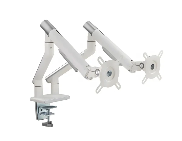 Dvojitý držák na monitor, 17″-32″, standard VESA, bílo-stříbrný SolidHand-BS02